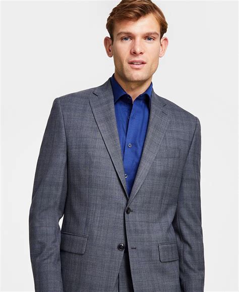 michael kors men's classic-fit wool-blend stretch suit separate jacket|Michael Kors Mens Navy Single Breasted, Classic Fit Wool Blend .